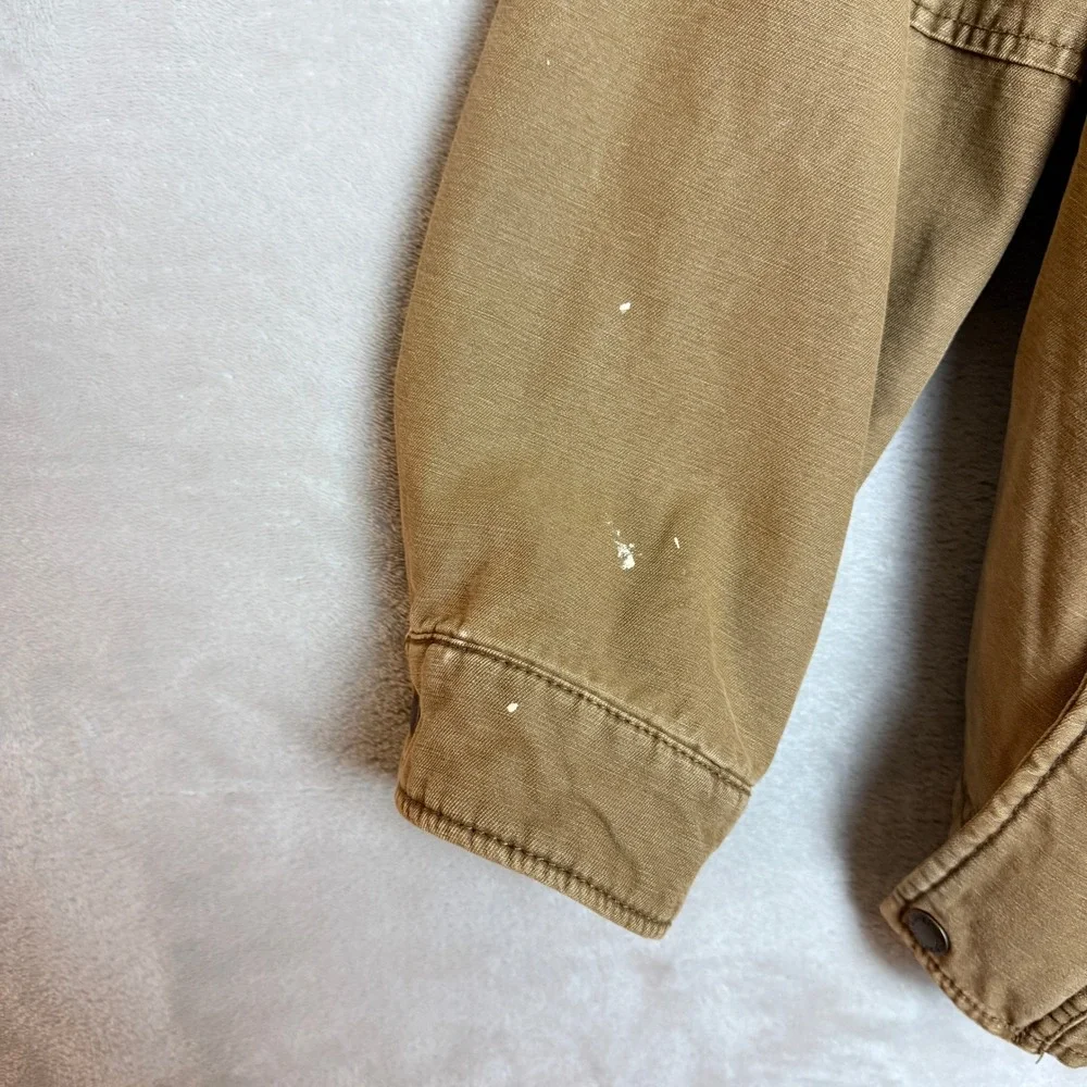 Levis Military Field Jacket Mens Large Brown Cotton Quilted Utility Workwear